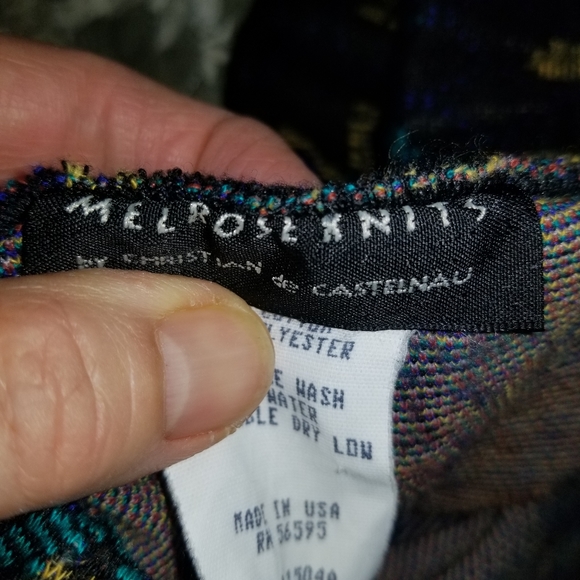 Vintage Melrose Knits Peruvian-motif modest maxi skirt double-knit - Picture 3 of 7